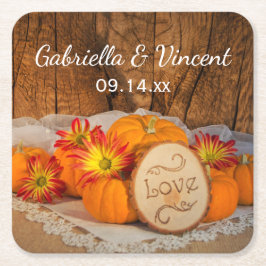 Rustikale Pumpkins Fall Barn Wedding Rechteckiger Pappuntersetzer