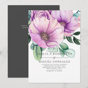 Rustikale Purpurblüte Nuestra Boda Spanische Hochz Einladung