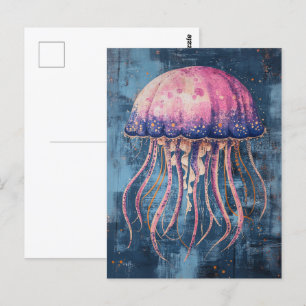 Rustikale Quallen Ölgemälde Postkarte
