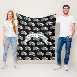 Rustikale Raccoon Folk Art Pattern Fleece