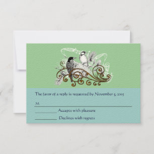 Rustikale Radiance Woodpecker Liebesvögel Hochzeit RSVP Karte