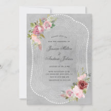 rustikale Rahmen weiche rosa Bordeaux Blütenhochze