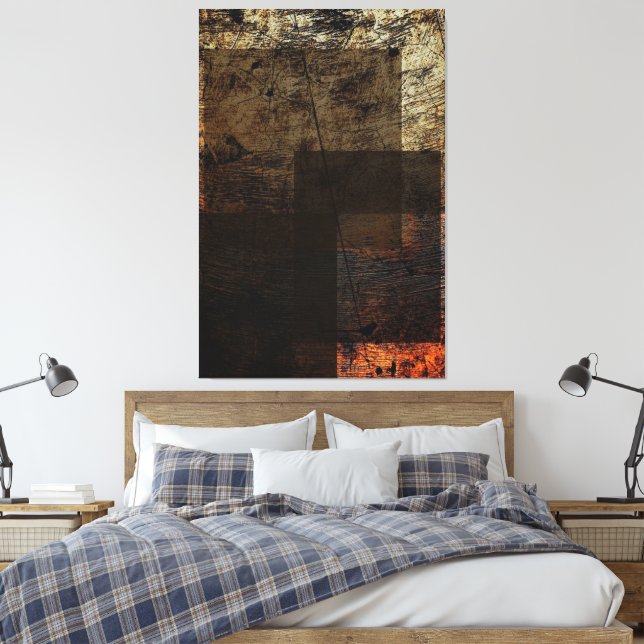 Rustikale Rechtecke Leinwanddruck (Insitu (Schlafzimmer))