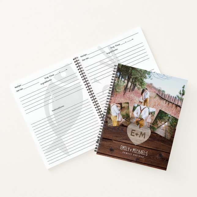 Rustikale RECIPS Buch Familie Heirloom Hochzeitsge (Innenseite)