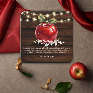 Rustikale Red Apple Floral Baby Dusche Begleitkarte
