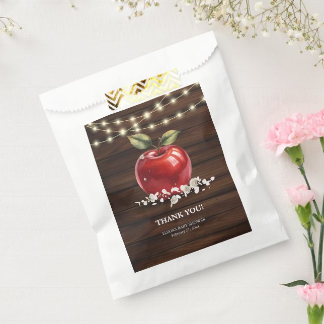 Rustikale Red Apple Floral Baby Dusche Geschenktütchen (Versiegelt)