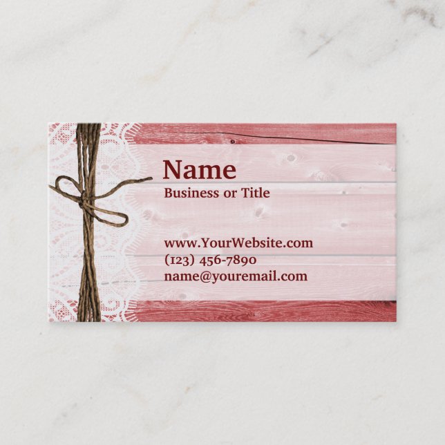 Rustikale Red Barn Wood Business Cards Visitenkarte (Vorderseite)