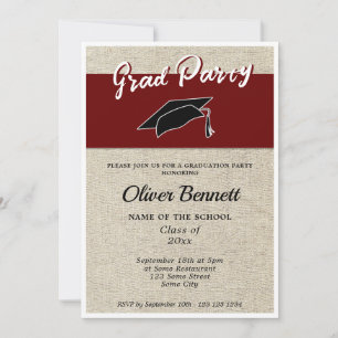 Rustikale Red Graduate Cap Graduation Party Einladung