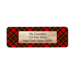 Rustikale Red Kariert Holiday Address Labels