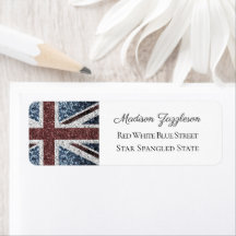 Rustikale Red White Blue Glitzern UK-Flagge