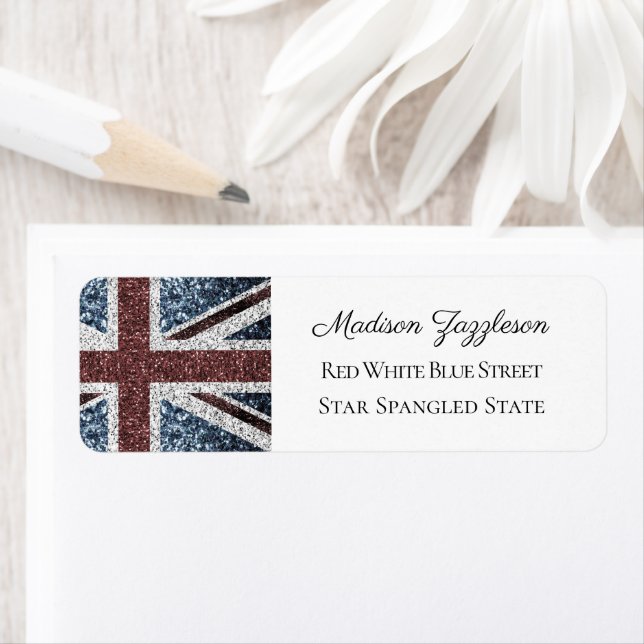 Rustikale Red White Blue Glitzern UK-Flagge (Insitu)