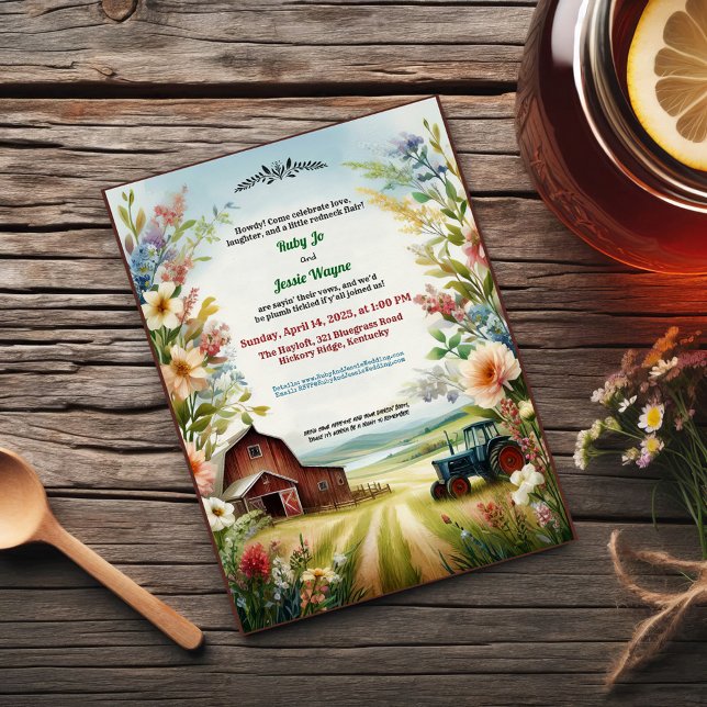 Rustikale Redneck Landschaft Hochzeit Einladung (Von Creator hochgeladen)