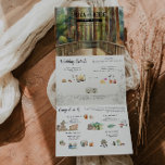 Rustikale Redwood Forest Wedding Dreifach Gefaltete Einladung<br><div class="desc">Set den Ton für Ihren besonderen Tag mit dieser bezaubernden Rustikalen Redwood Forest Wedding Tri-Fold Einladung. Diese Einladung, die die natürliche Schönheit der großen Außenwelt feiern soll, enthält eine atemberaubende Aquarelldarstellung von mächtigen Rotwäldern, die Romantik und zeitlosen Charme hervorruft. Dieses dreiseitige Design ist ideal für Naturliebhaber, die eine Waldlandschaft, eine...</div>