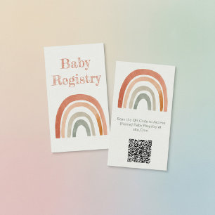 Rustikale Regenbogen-Baby-Shower-QR-Code-Registrie Begleitkarte