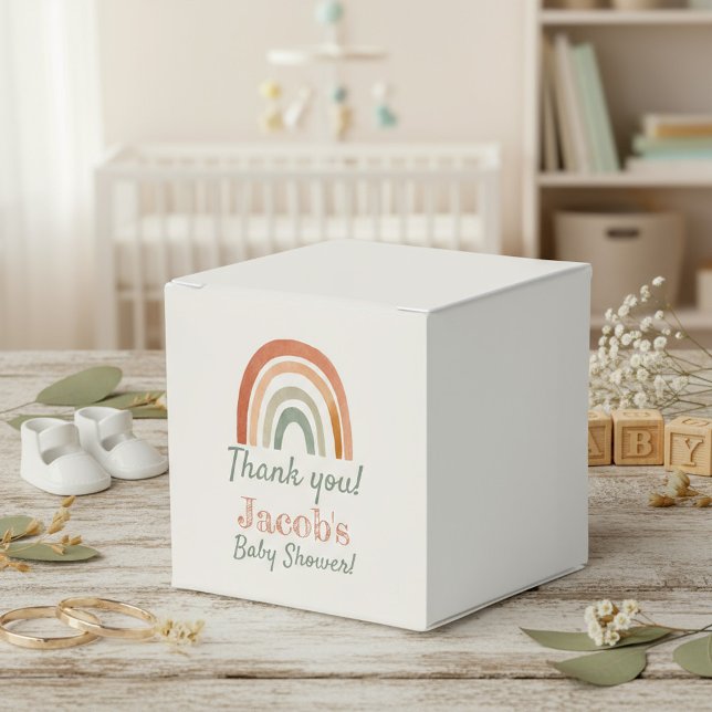 Rustikale Regenbogenbaby-Dusche Danke Geschenkschachtel (Rustic rainbow baby shower thank you favor boxes.)