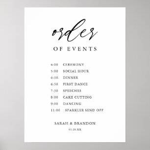 Rustikale Reihenfolge der Veranstaltungen Hochzeit Poster