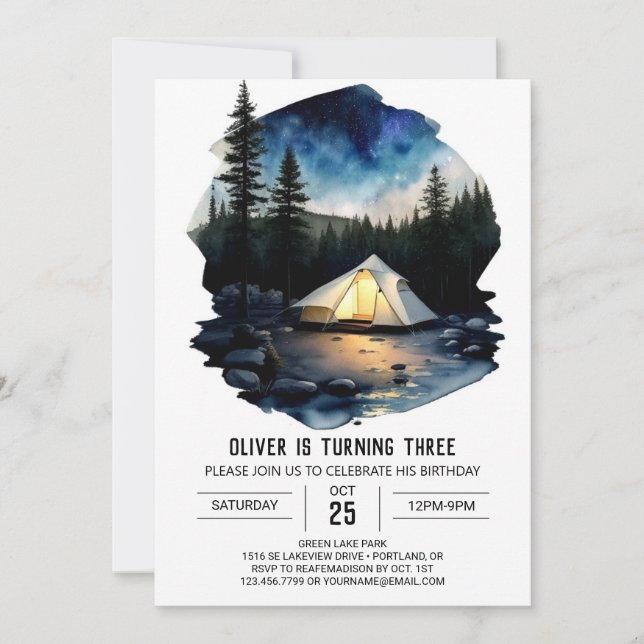 Rustikale Retreat-Einladung von Kindern zum Geburt Einladung (Vorderseite)