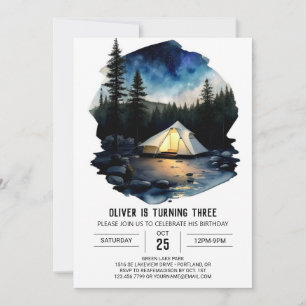 Rustikale Retreat-Einladung von Kindern zum Geburt Einladung