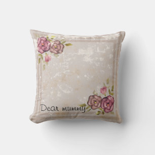 Rustikale Retro-Grunge beige Textur Blume Rose tl Kissen