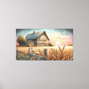 Rustikale Reverie: Eine ruhige Landschaft Leinwanddruck