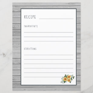 Rustikale Rezept-Seiten für Kochbuch-Veranstalter