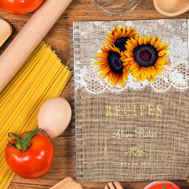 Rustikale Rezepte für Sonnenblumen mit Bouquet-Bur Notizblock