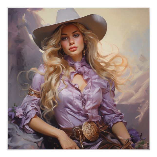 Rustikale Rhapsody: Cowgirl Wall Art Poster (Vorderseite)