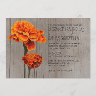Rustikale Ringelblumen, die Einladungen Wedding