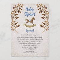 Rustikale Rocking Horse Boy Babydusche per Post