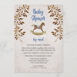 Rustikale Rocking Horse Boy Babydusche per Post Einladung