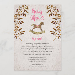 Rustikale Rocking Horse Girl Dusche per Post Einladung