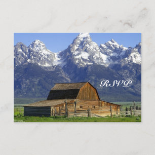 Rustikale Rocky Mountains Hochzeit RSVP Cards Karte