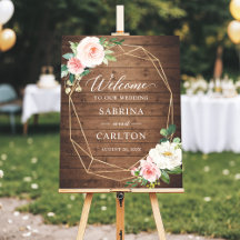 Rustikale romanische Blush-Floral Geometric Weddin