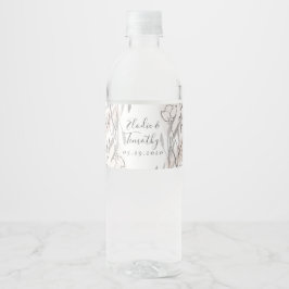 Rustikale Romantik Hochzeitwasser-Flaschenetikett