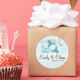Rustikale Romantik Hummingbird Kiss Liebe BirdWedd Runder Aufkleber