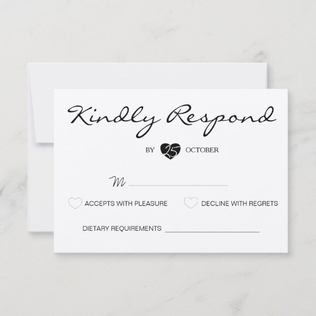 Rustikale Romantik Suite Wedding RSVP Card Karte (Vorderseite)