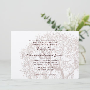 Rustikale Romantische Bäume Hochzeiten Einladung