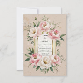 Rustikale romantische Boho Blush & Elfenbeinblumen Save The Date