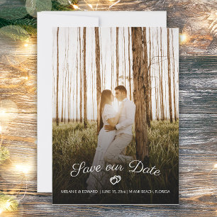Rustikale Romantische Herzen Hochzeit Termin Foto Einladung