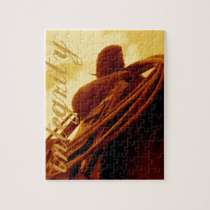 Rustikale roping Sattelkunst des Westerns