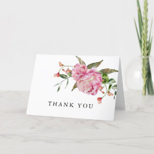 Rustikale rosa Blumen-Dankeskarten für Brautparty Dankeskarte