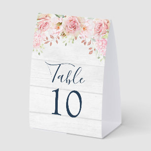 Rustikale rosa Blumen Hochzeitstisch-Nummer Tischaufsteller