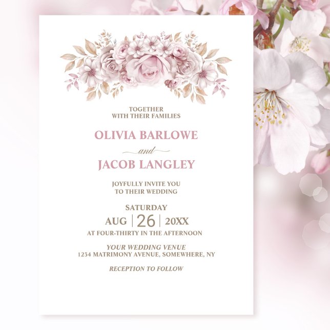 Rustikale Rosa Blumenzehen Einladung (Von Creator hochgeladen)