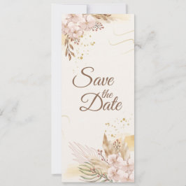 Rustikale Rosa & Goldene Florale Boho Heiratsanzei Einladung