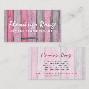 Rustikale Rosa Holz Vintage- & Boho-Chic-Boutique Visitenkarte