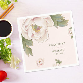 Rustikale Rosa Pink Peony Rose Floral Wedkin Napki Serviette