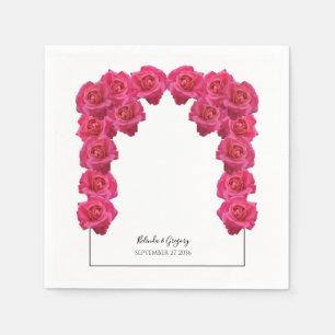 Rustikale rosa Rosen Hochzeit Serviette