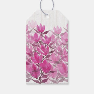 Rustikale rosa Wildblumen Geschenkanhänger