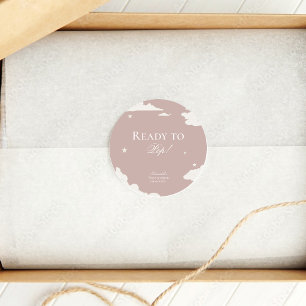 Rustikale rosa Wolke Minimal Vorbereitung zum Pop  Runder Aufkleber