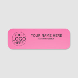 Rustikale Rosafarben-Rosen-Logo Mitarbeiter  Namensschild
